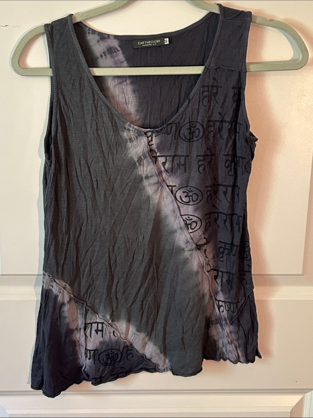 EARTHBOUND Gray Charcoal Tie-Dye Sleeveless Tank